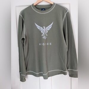 J. America Olive Long Sleeve Tee with Eagle Design American Flag on Back